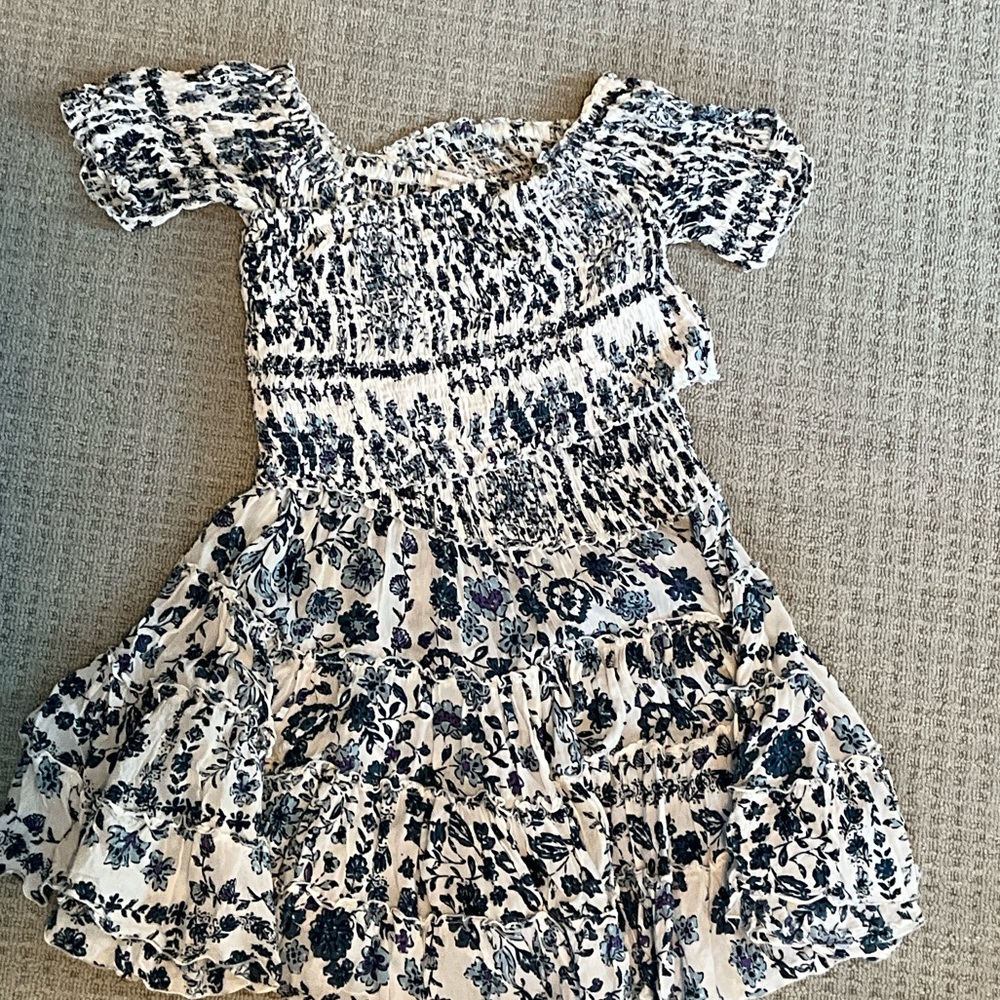 Poupette St. Barth Blue and White Floral Kids Dress